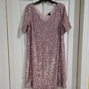 New-Ann Taylor Sparkling Pink Sequin Dress